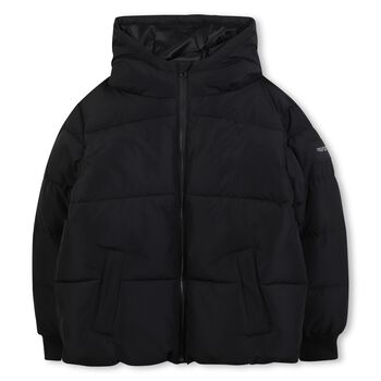 Boys Black Logo Puffer Jacket