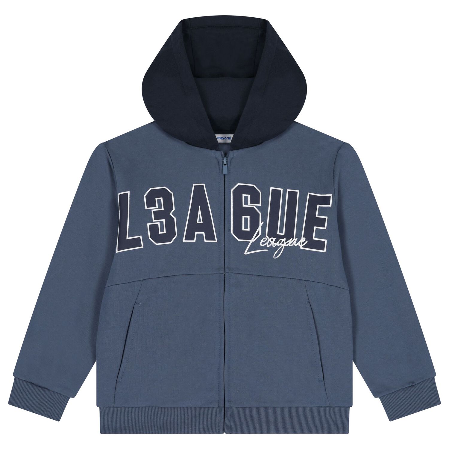 Boys Blue & Navy Blue Tracksuit Set (3 Piece), 2, hi-res