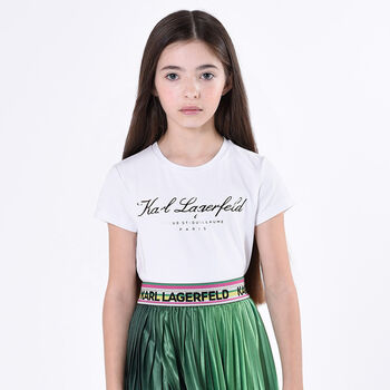 Girls White Logo T-Shirt