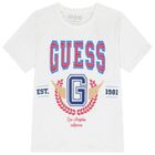 Boys White Logo T-Shirt, 1, hi-res