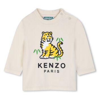 Younger Ivory Tiger Logo Long Sleeve Top