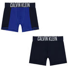 Boys Navy & Blue Boxer Shorts ( 2-Pack ), 1, hi-res