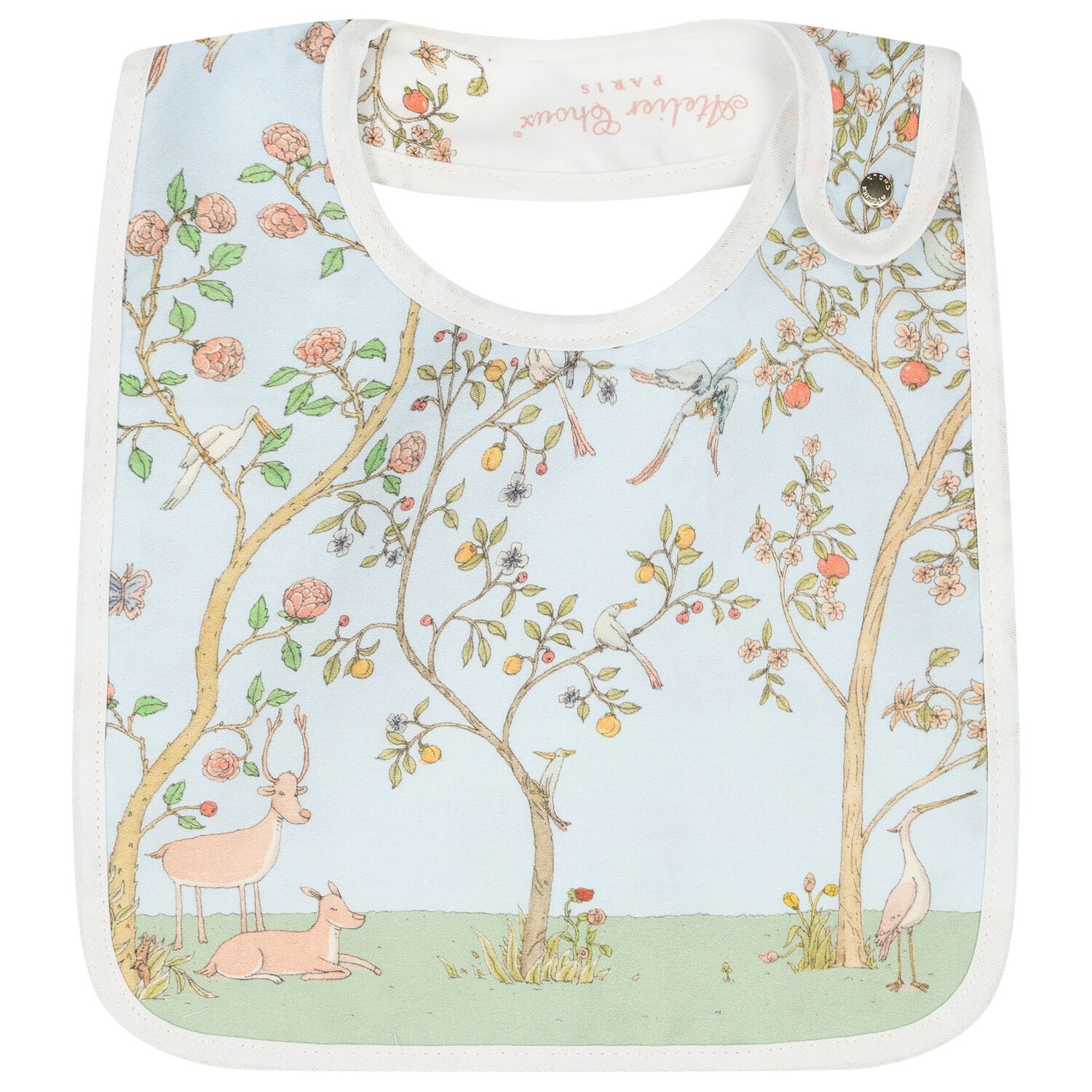 Baby Boys Blue & Ivory In Bloom Bib, 2, hi-res