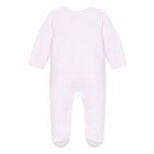 Baby Girls Pink Ribbed Babygrow, 3, hi-res