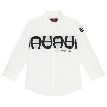 Boys White Logo Shirt