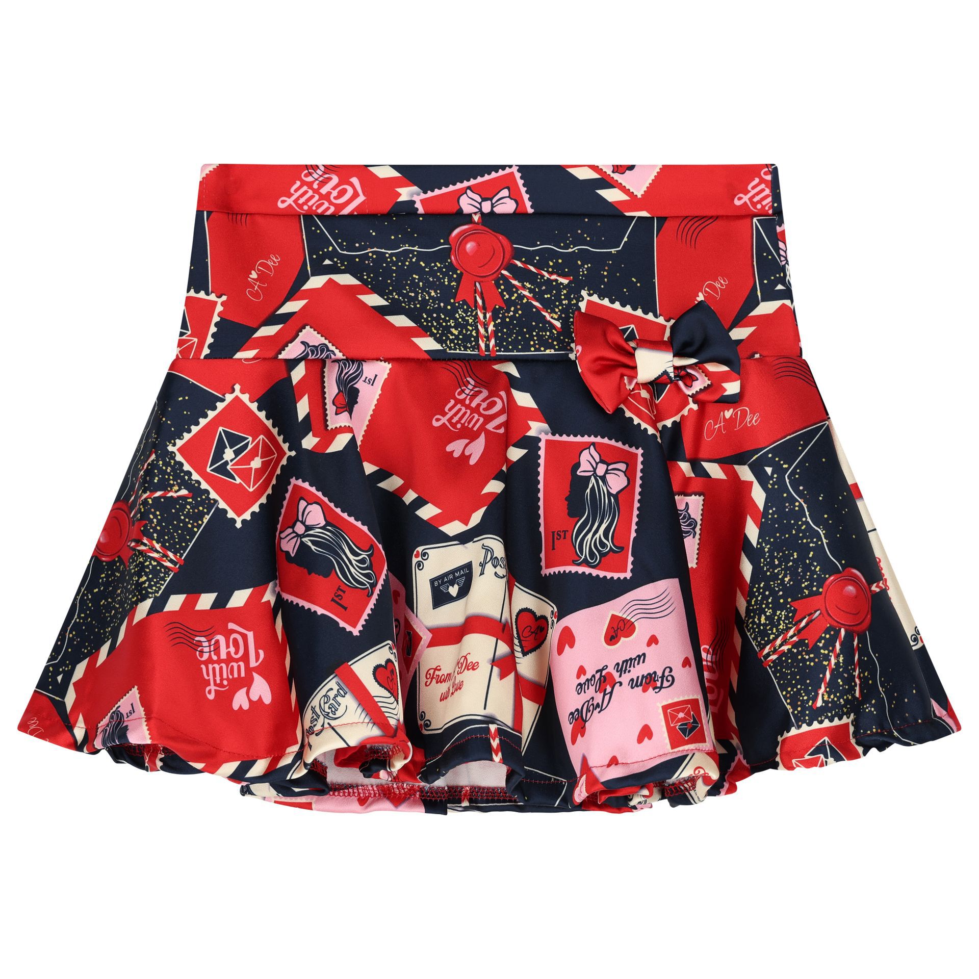 A Dee Girls Red Logo Envelope Skirt Set Junior Couture UAE