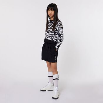 Girls Black Logo Shorts