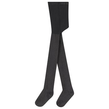 جوارب لامعة باللون الاسود للبنات