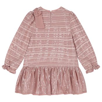 Girls Pink Chiffon Sequin Dress