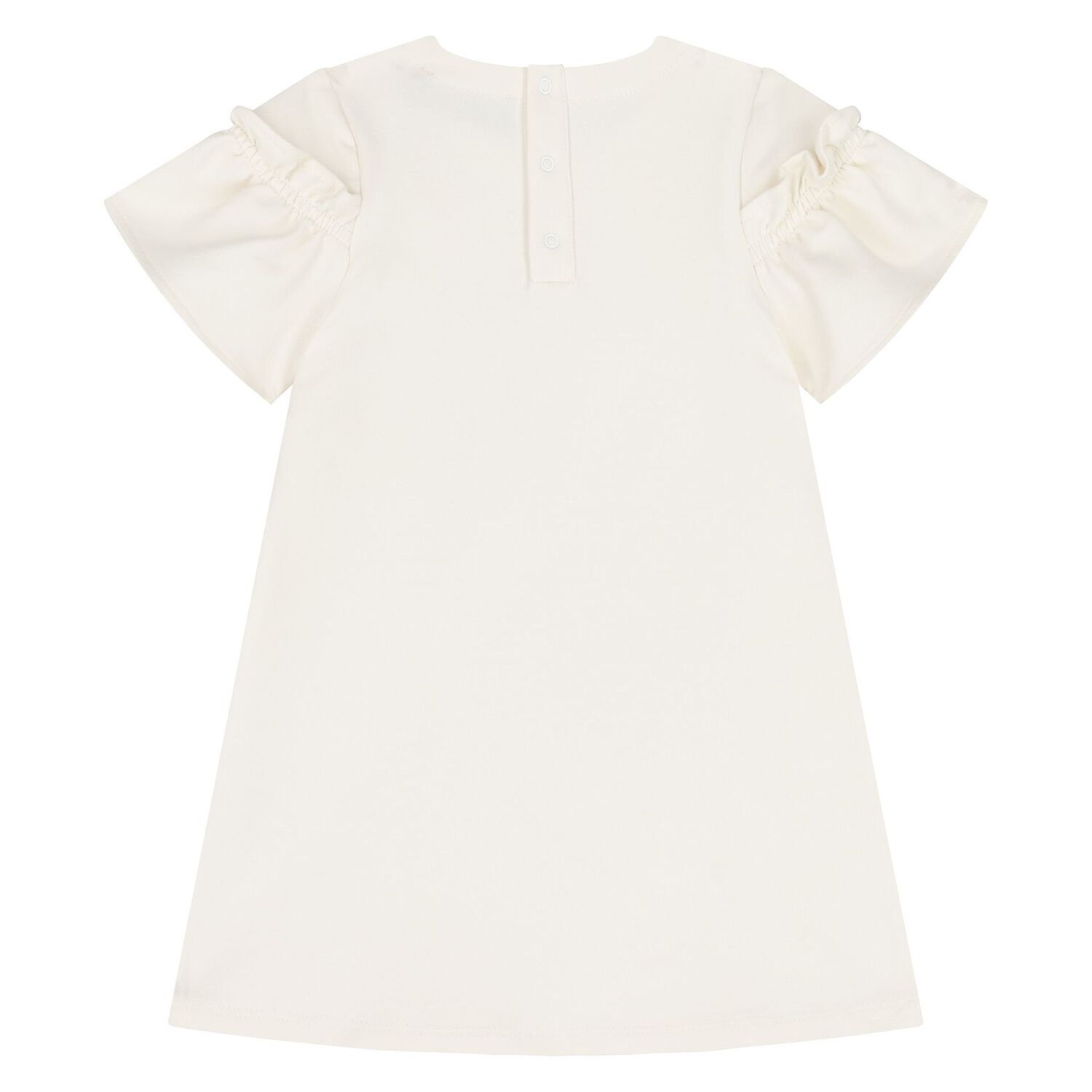 Younger Girls Ivory Bag Print Dress, 1, hi-res