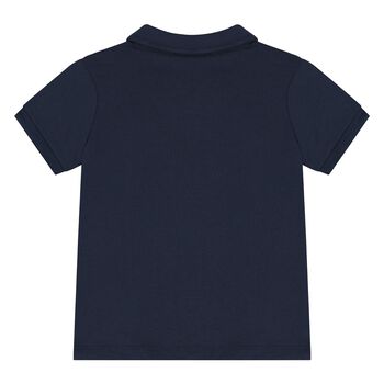 Younger Boys Navy Blue Logo Polo Shirt