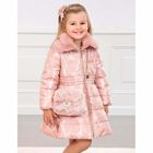 Girls Pink Padded Jacket, 1, hi-res