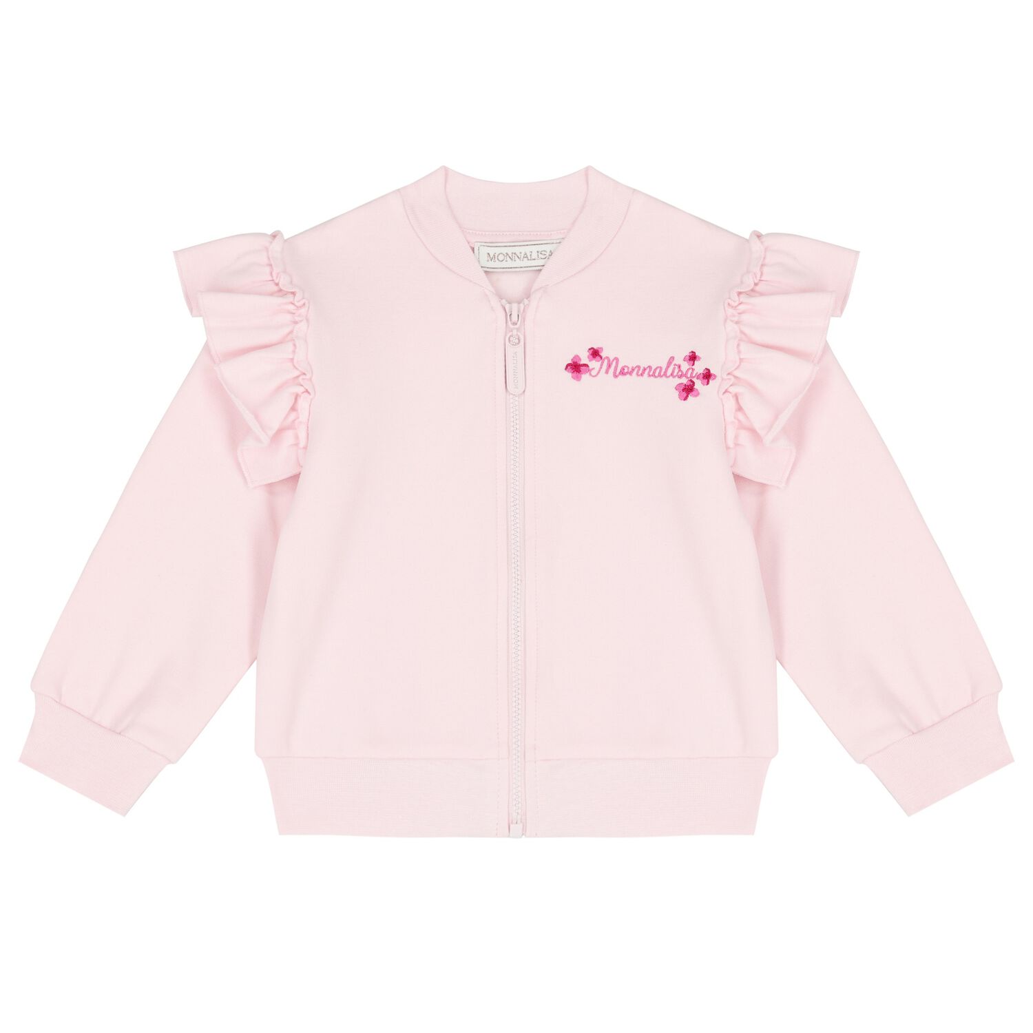 Younger Girls Pink Disney Logo Zip Up Top, 1, hi-res image number null