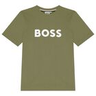 Boys Green Logo T-Shirt, 6, hi-res