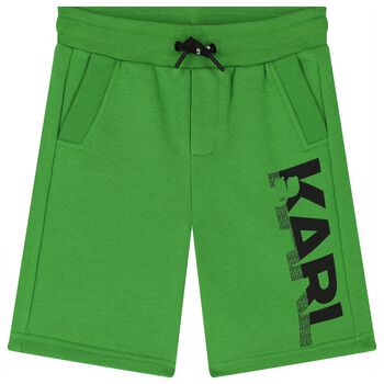 Boys Green Logo Shorts
