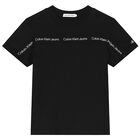 Boys Black Logo T-Shirt, 3, hi-res