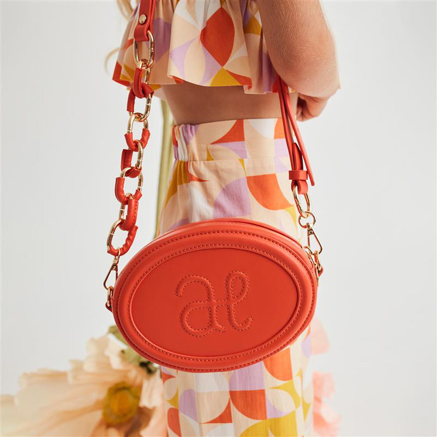 Girls Orange Logo Handbag, 2, hi-res image number null
