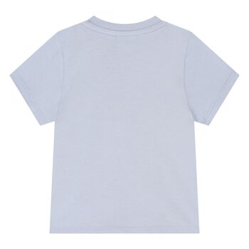 Younger Boys Mini Me Blue Logo T-Shirt
