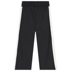 Girl Black Logo Trousers, 1, hi-res