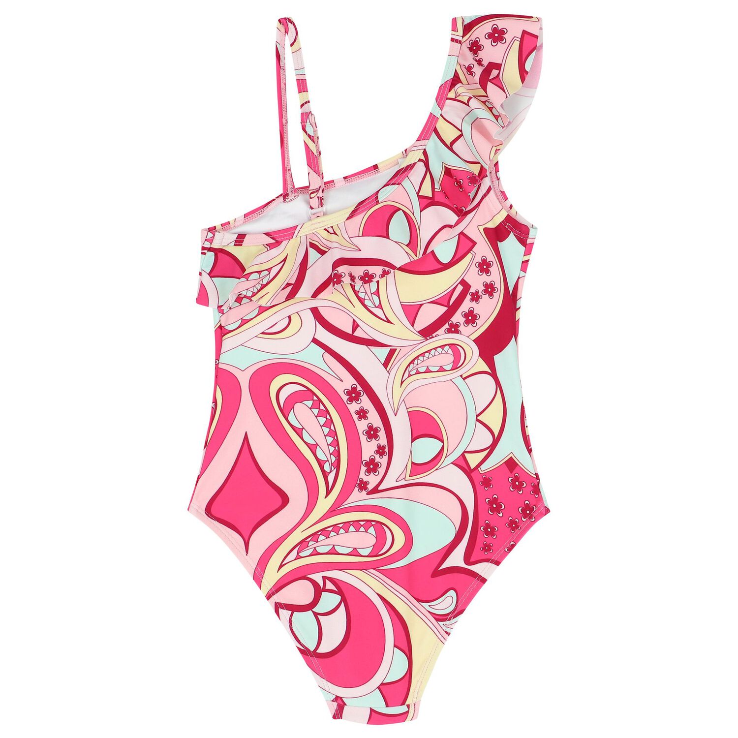 Girls Abstract Print Swimsuit, 1, hi-res