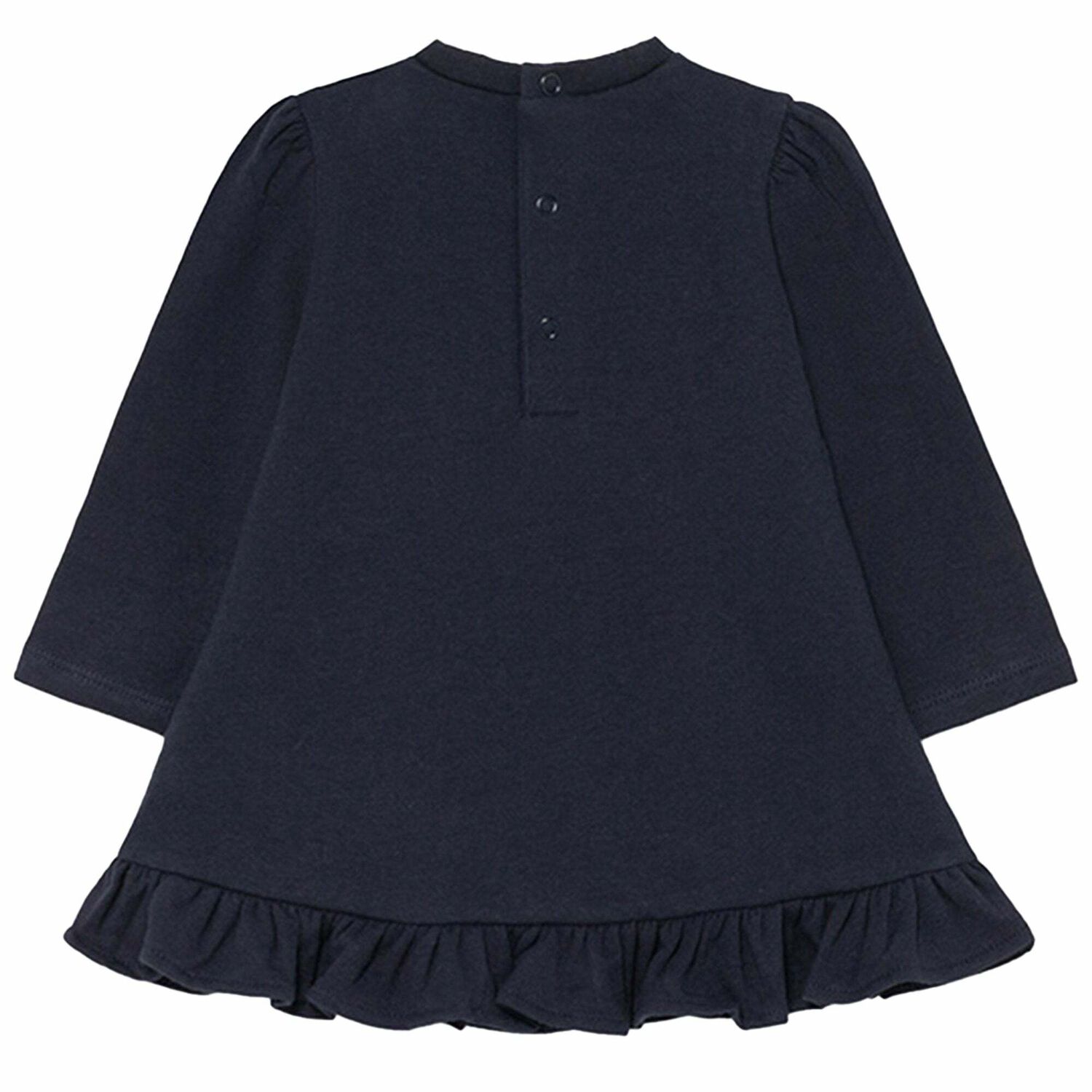 Younger Girls Navy Blue Long Sleeve Dress, 3, hi-res image number null