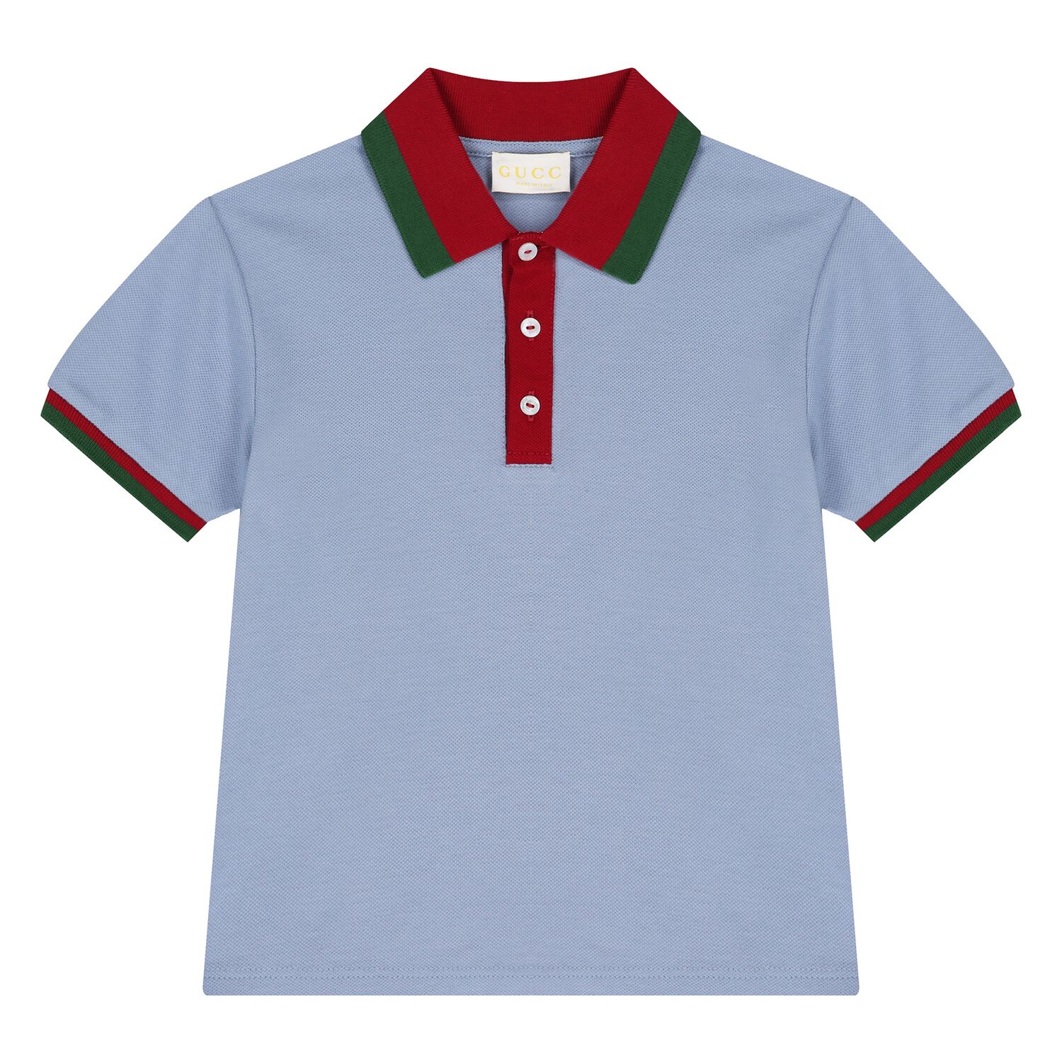 Younger Boys Blue Web Stripe Polo Shirt, 1, hi-res image number null