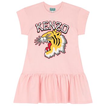 Girls Pink Tiger Logo Dress