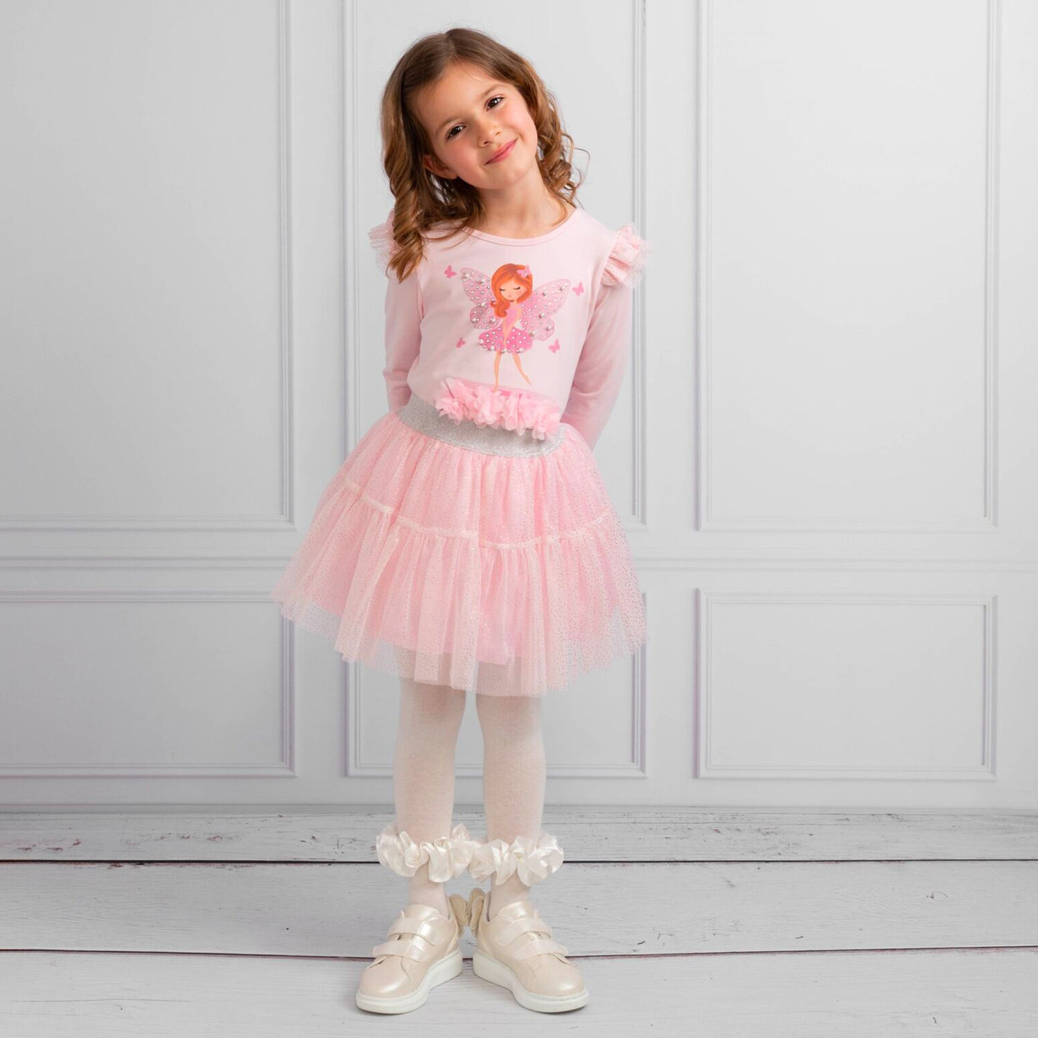 Girls Pink Fairy Tulle Skirt Set, 1, hi-res