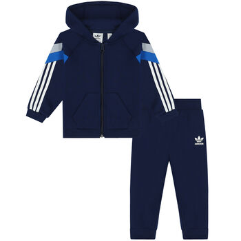 Younger Boys Navy Logo Tracksuit