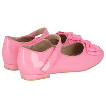Girls Pink Bow Ballerina Shoes 