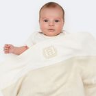 Ivory & Gold Logo Baby Blanket, 1, hi-res