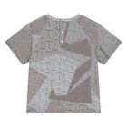 Younger Boys Grey & Beige Logo T-Shirt, 2, hi-res