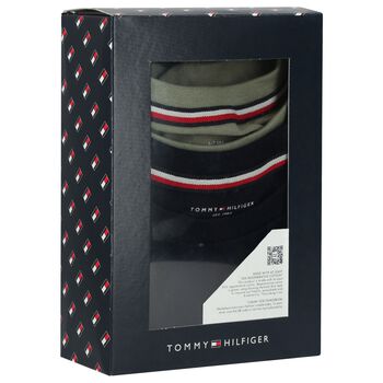 Boys Green & Navy Blue Cotton Logo T-Shirts ( 2-Pack )