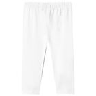 Younger Girls White Logo Leggings, 1, hi-res