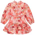 Girls Pink Floral Dress , 1, hi-res