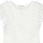 Girls White Ruffled Top, 3, hi-res
