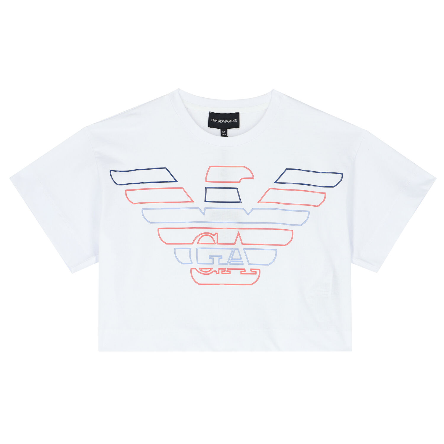Girls White Logo Cropped T-Shirt, 1, hi-res image number null
