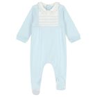 Baby Boys White & Blue Babygrow, 1, hi-res