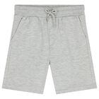 Boys Grey Logo Shorts, 1, hi-res