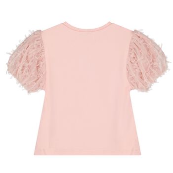 Girls Pink Tulle Blouse