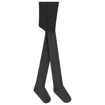 جوارب لامعة باللون الاسود للبنات