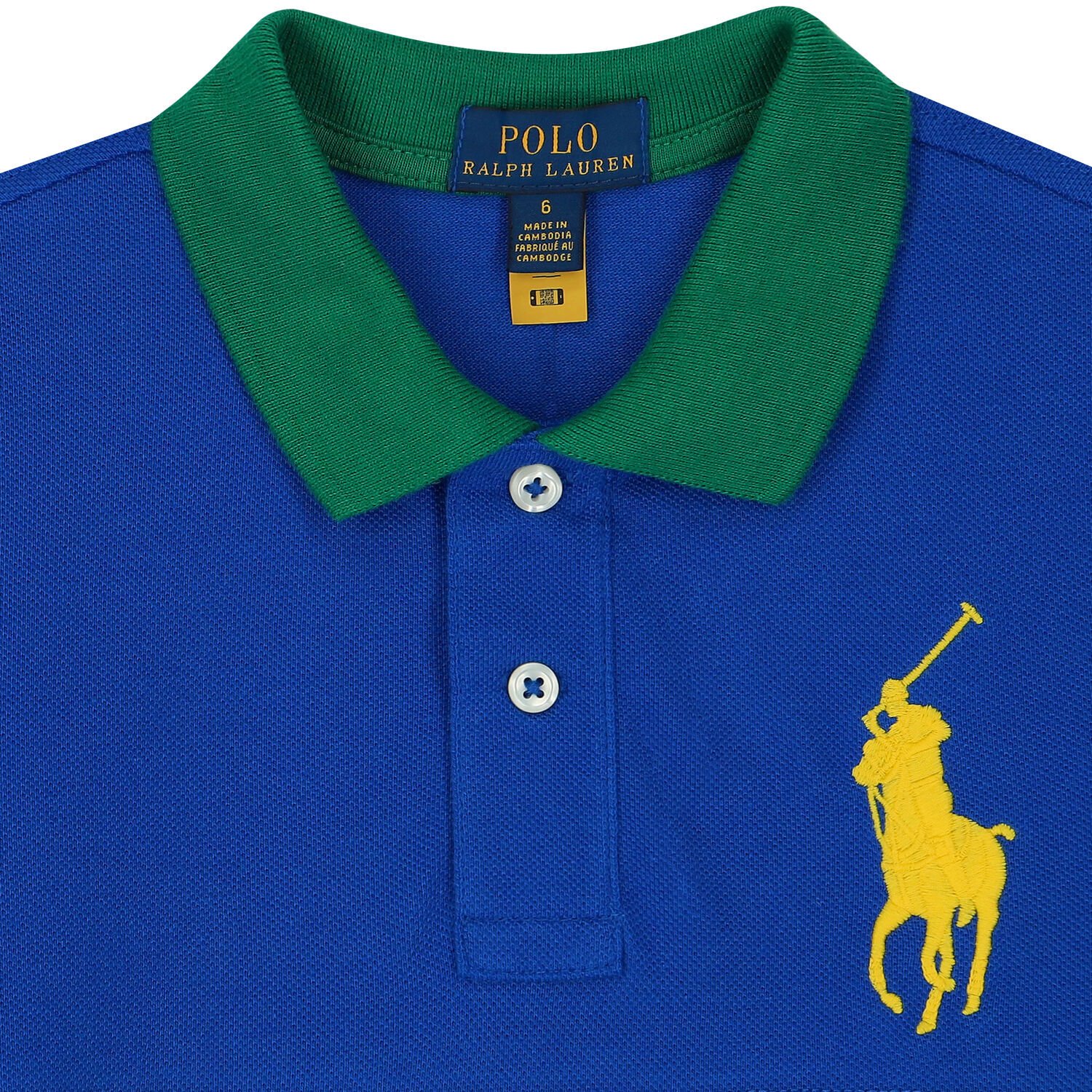 Boys Blue & Green Logo Polo Shirt, 1, hi-res