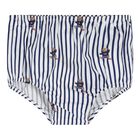Baby Girls White & Blue Polo Bear Striped Dress Set, 1, hi-res