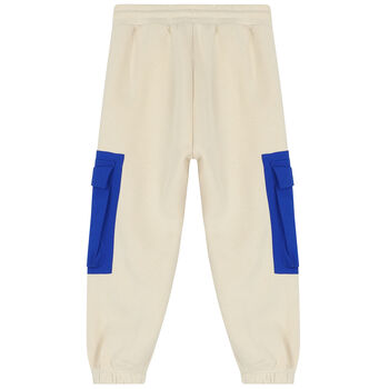 Boys Beige Logo Joggers