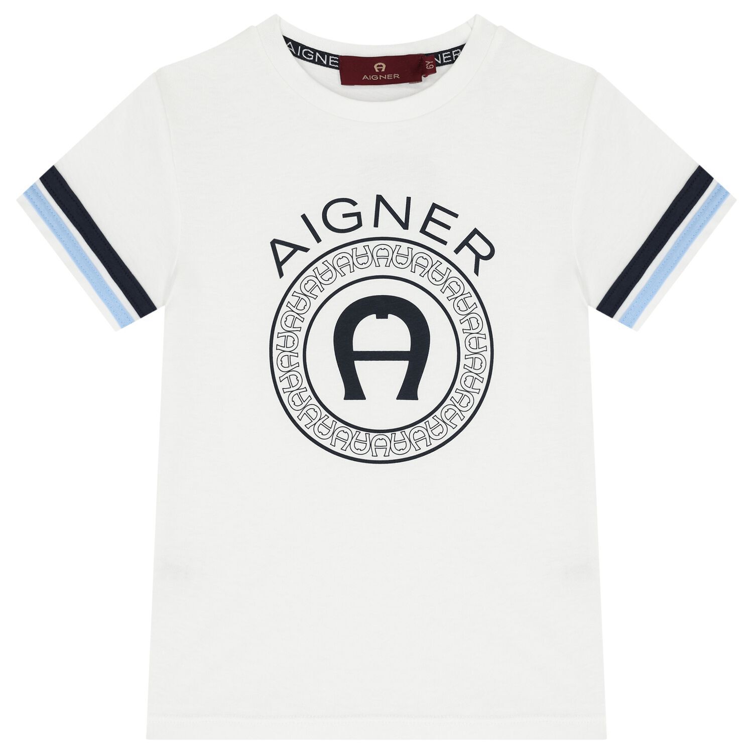 تيشيرت أولاد بالشعار باللون الأبيض, 1, hi-res image number null