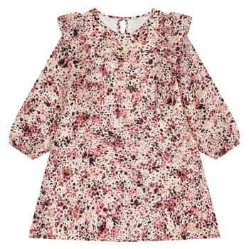 Girls Pink Logo Ruffled Dress