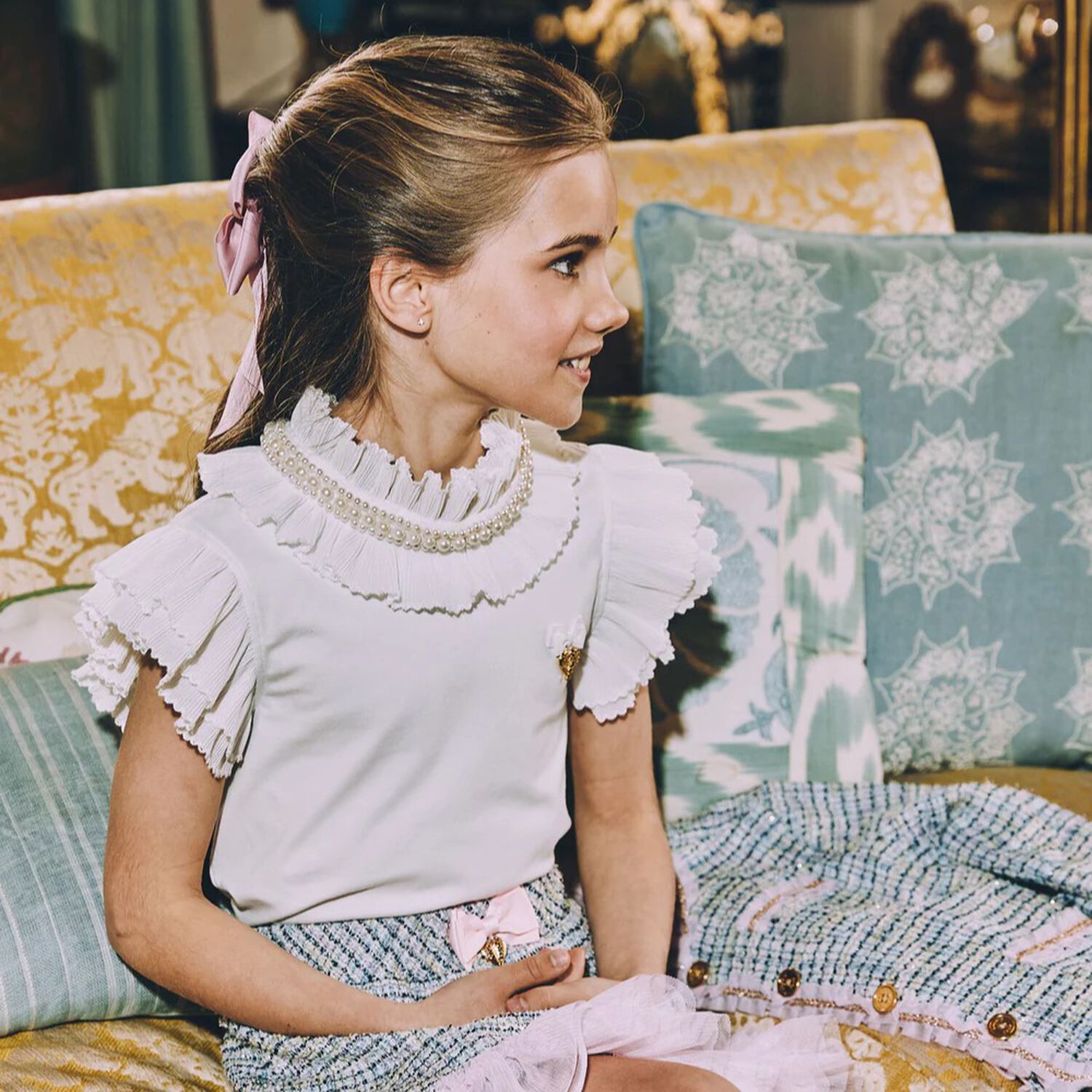 توب بنات بكشكة باللون الأبيض, 1, hi-res