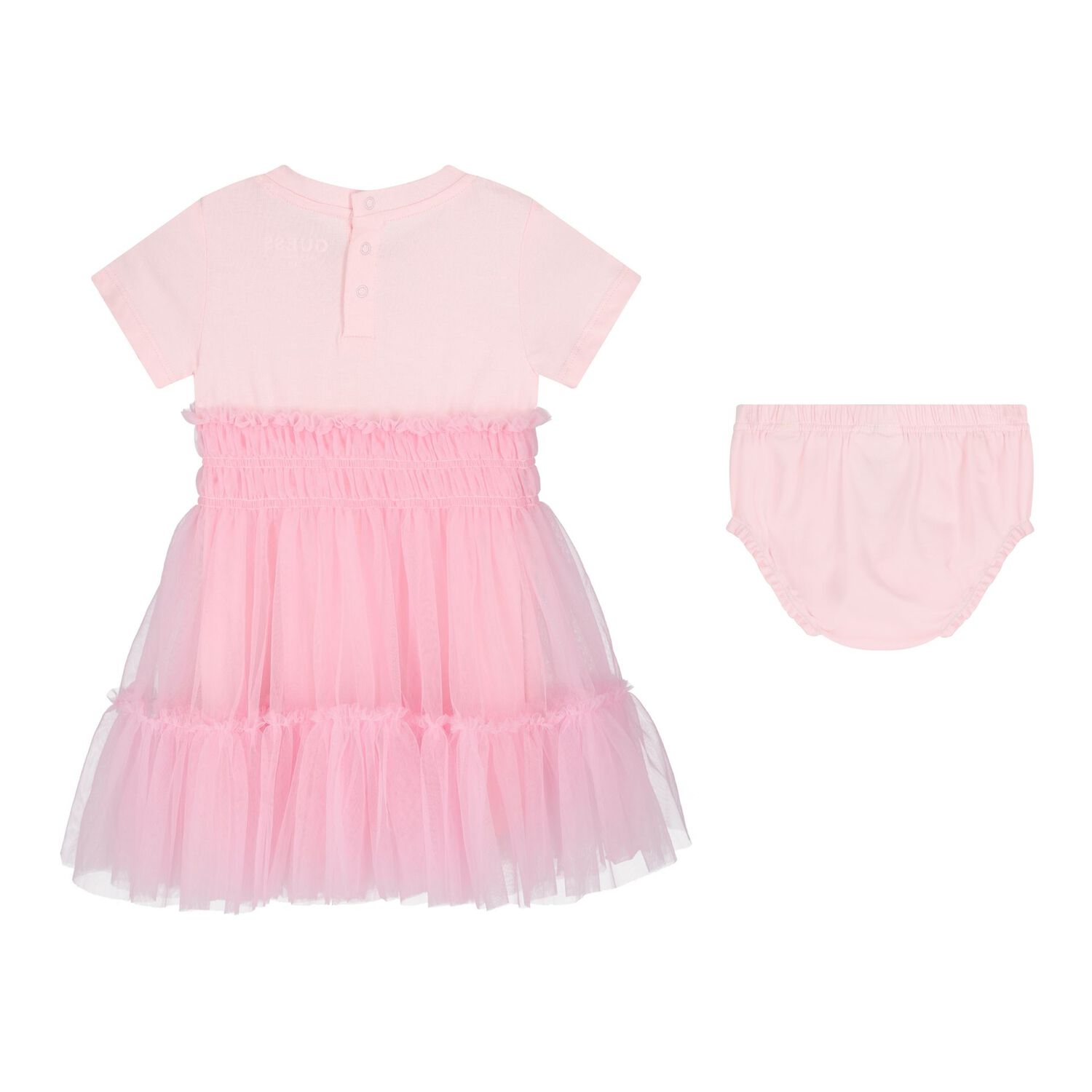 Baby Girls Pink Logo Tulle Dress Set, 1, hi-res