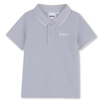 Younger Boys Blue Logo Polo Shirt