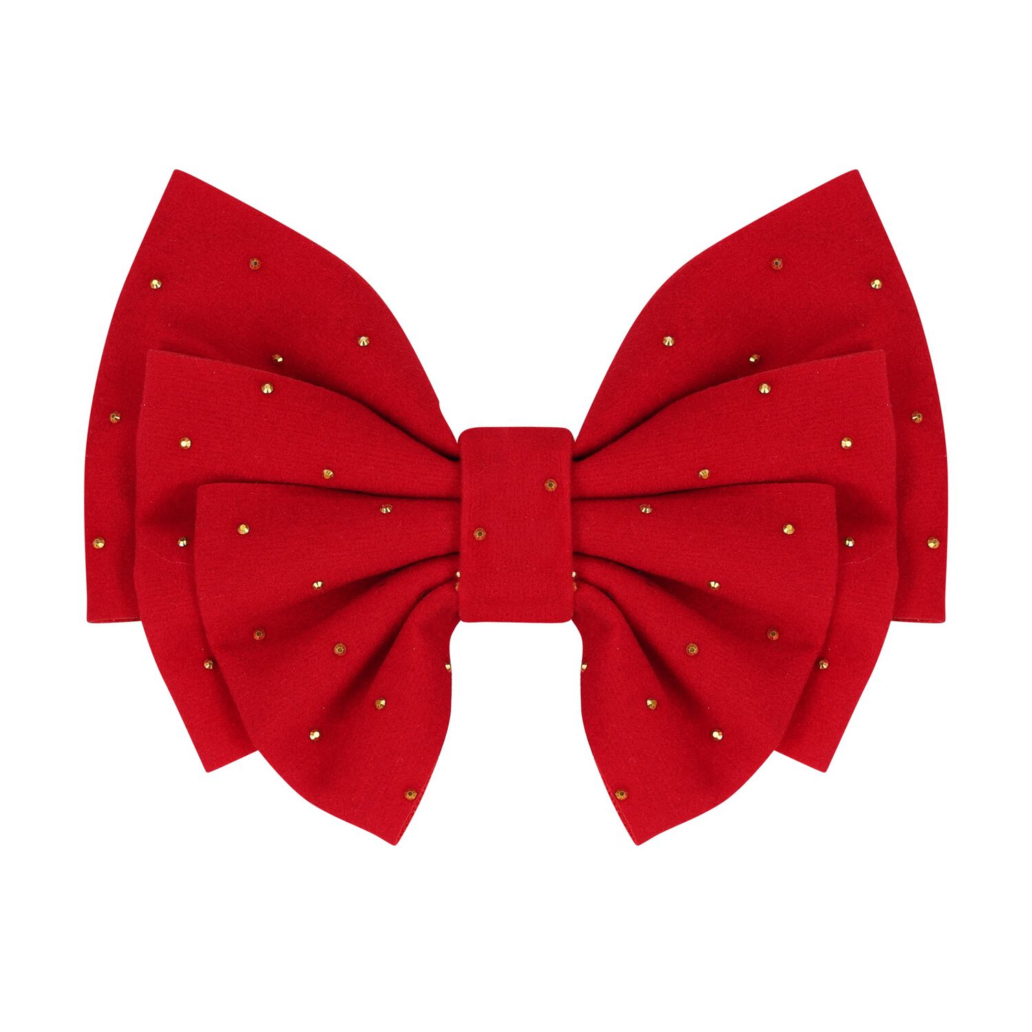Girls Red Rhinestone Bow Hairclip, 1, hi-res